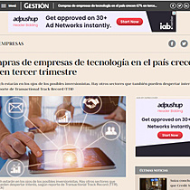 Compras de empresas de tecnologa en el pas crecen 67% en tercer trimestre